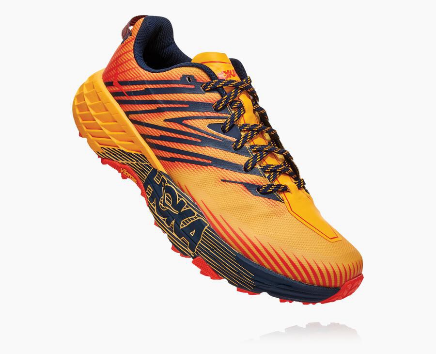 Trail Shoes Mens - Hoka One One Speedgoat 4 - Orange - KHIODTG-09